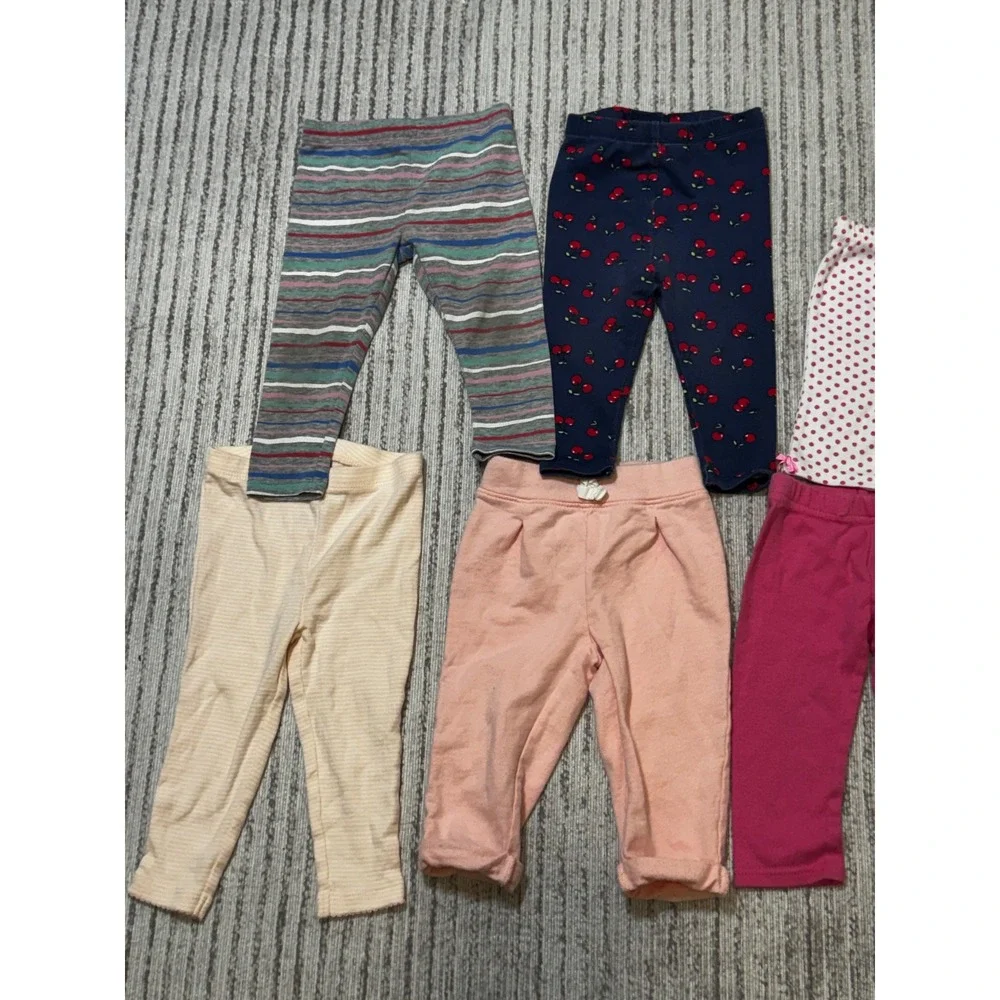Baby Girl Leggings Bundle 6-9M Carter's Nicole‎ Miller Okie Dokie 8 Pc